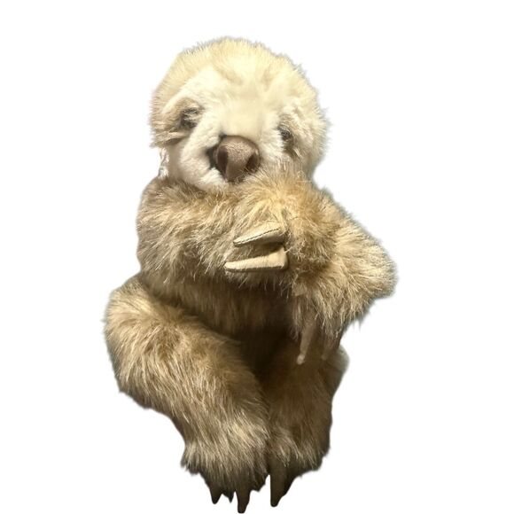 Folkmanis Two toed Baby Sloth Puppet 11" Long Stuffed Animal - Picture 2 of 14